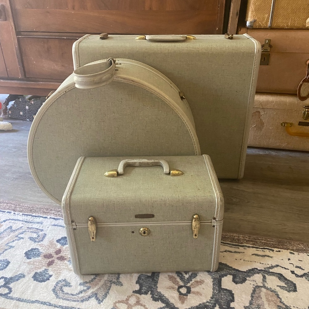 Samsonite Sage Green Vintage 3-Piece Travel Luggage Set - Picture 9 of 9